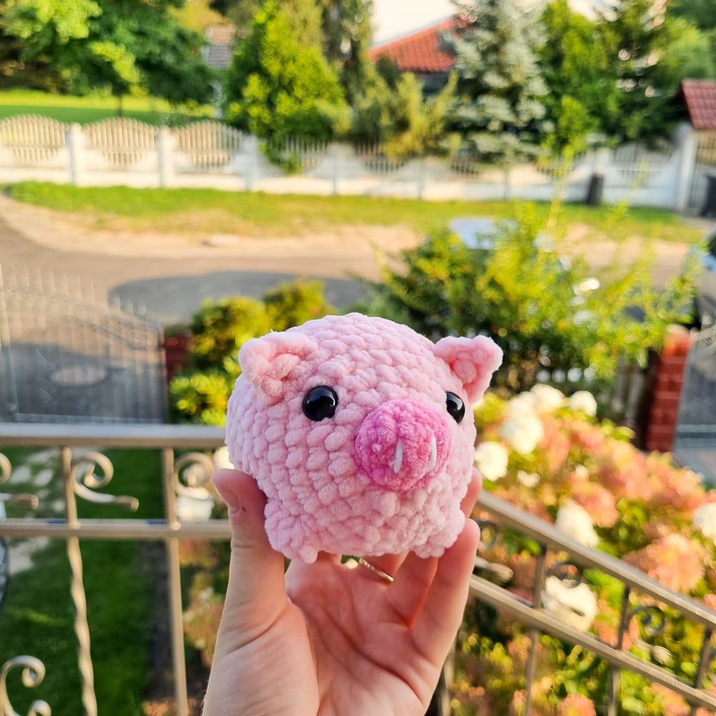 Świnka na szydełku - handmade pluszowa świnka