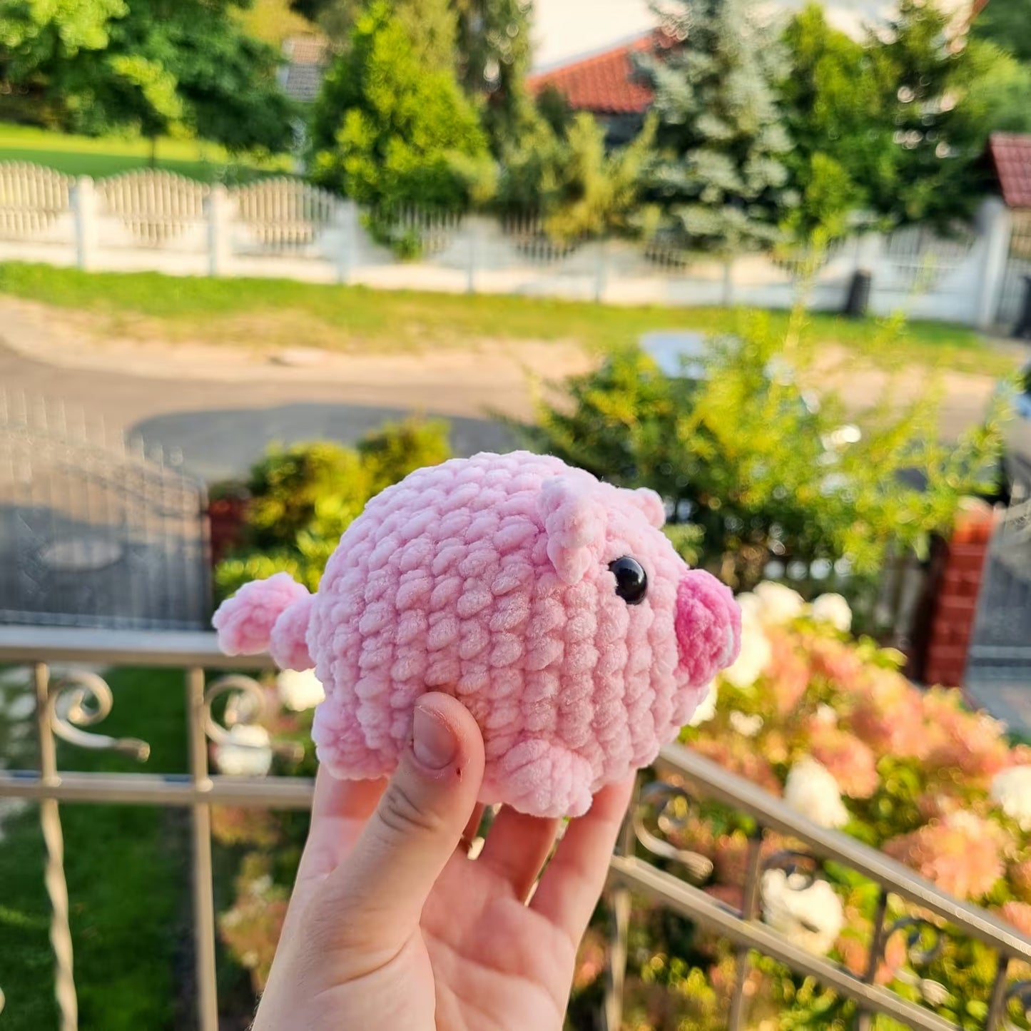 Świnka na szydełku - handmade pluszowa świnka